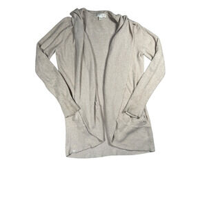 Barefoot Dreams Cozychic Lite Open Cardigan Size Medium Tan Lounge